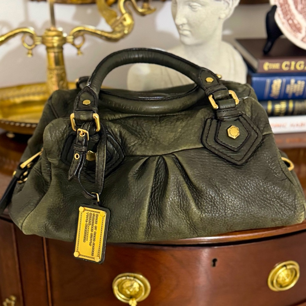 Marc by Marc Jacobs Classic Q Baby Groovee Satchel – Olive Green Leather
